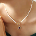 Buddha Stones Pearl Zircon Wealth Charm Necklace Pendant