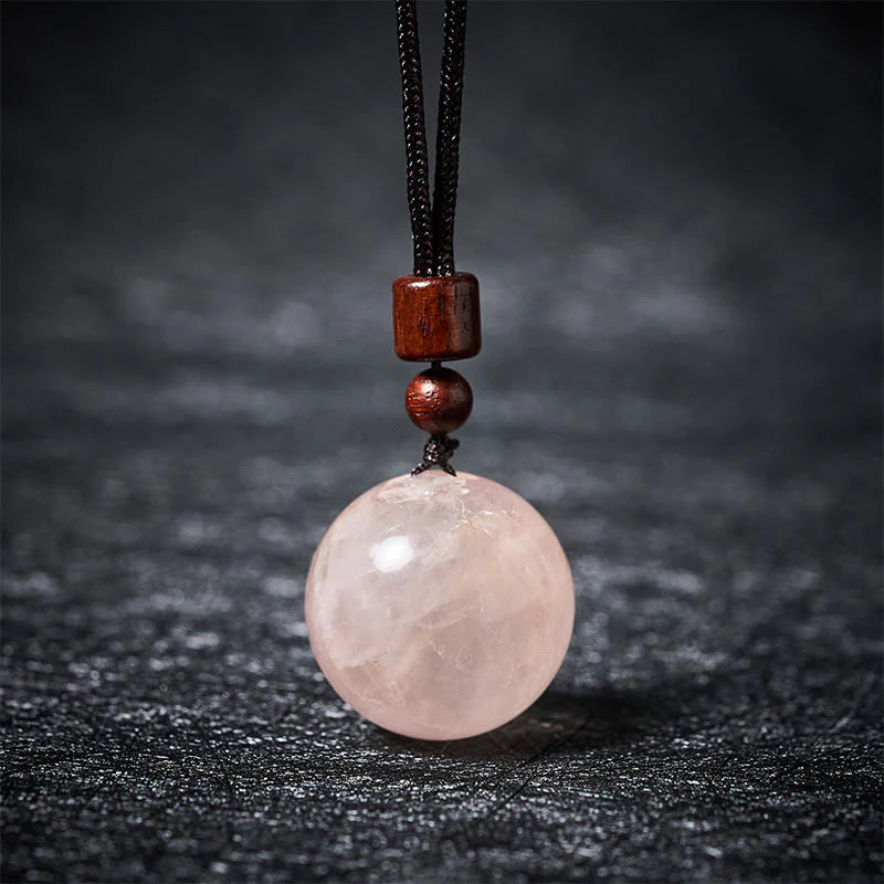 Buddha Stones White Crystal Pink Crystal Tiger Eye Smoky Quartz Protection Necklace Pendant