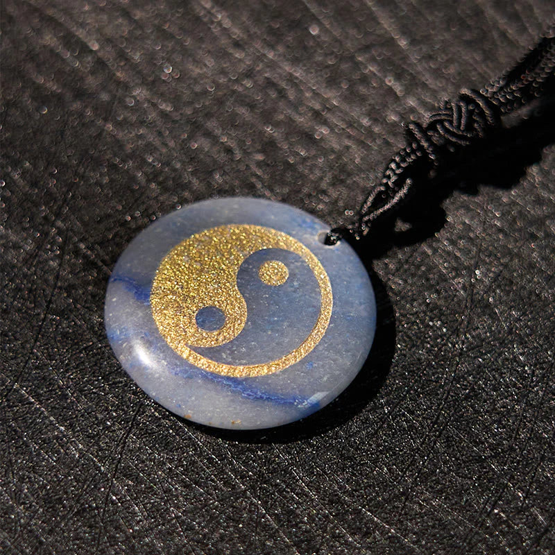 Buddha Stones Various Crystal Amethyst Tiger Eye Green Aventurine Yin Yang Spiritual Necklace Pendant