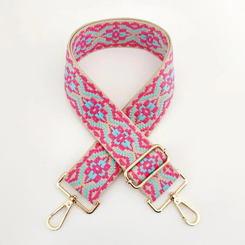 Buddha Stones Multicolor Embroidered Shoulder Bag Straps