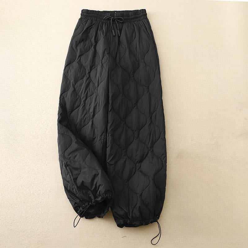Buddha Stones Winter Curved Lines Warm Women's Ankle-length Pants With Pockets