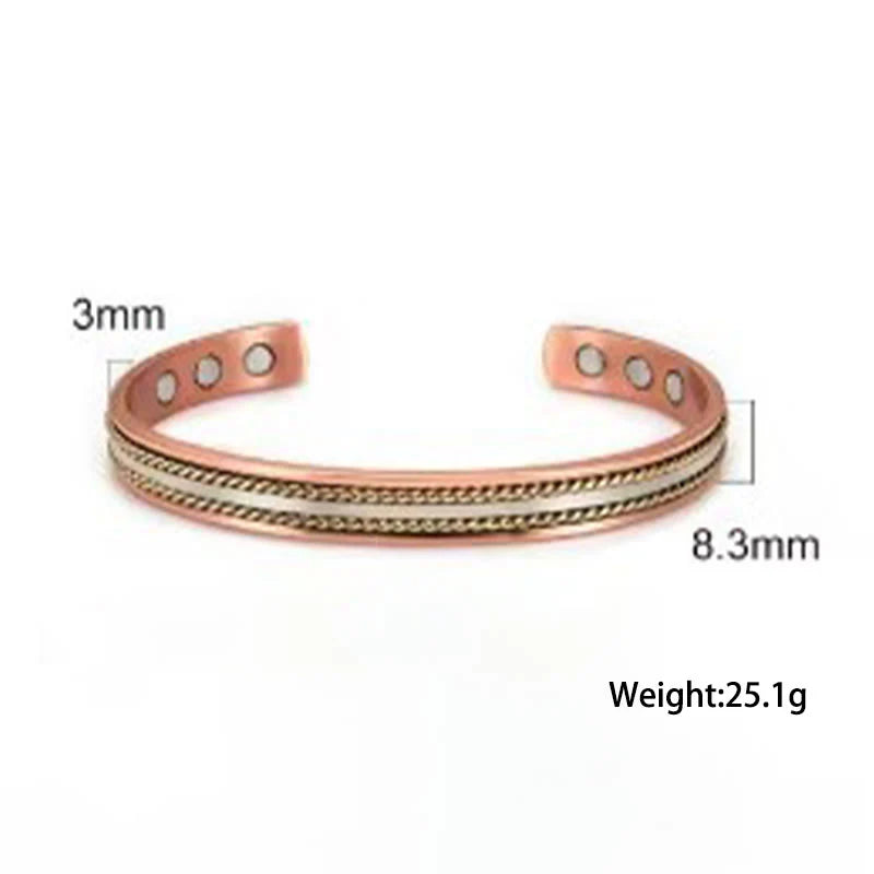 Buddha Stones Retro Twisted Design Copper Open Wealth Luck Cuff Bracelet Bangle Ring