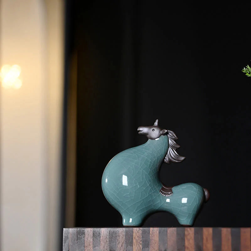 Buddha Stones Year Of The Horse Ceramics Freedom Desktop Home Decoration