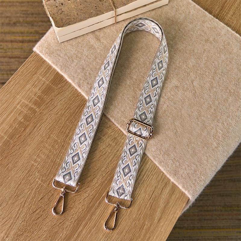 Buddha Stones Boho Rhombus Quadrilateral Stripe Geometric Jacquard Adjustable Handbags Crossbody Shoulder Bag Straps Replacement