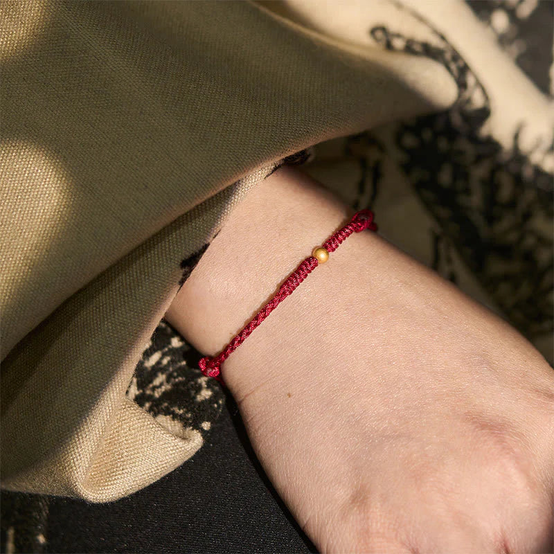 FREE Today: Protection and StrengthÂ 925 Sterling Silver Plated Gold Single Bead Braided Red Rope Bracelet Anklet