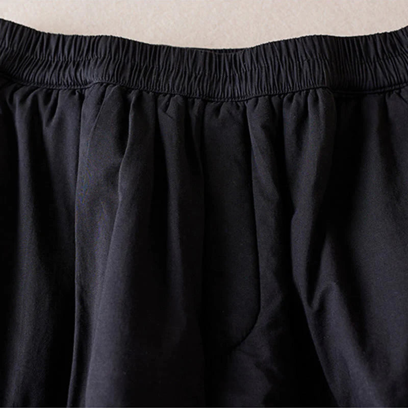 Buddha Stones Plain Women's Harem Thick Pants With Pockets