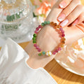 Buddha Stones Natural Multicolored Tourmaline Pearl Auspicious Character Charm Wisdom Bracelet (Extra 35% Off | USE CODE: FS35)