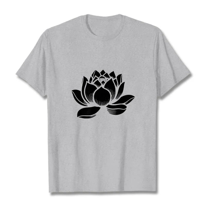 Buddha Stones Lotus Flower Design Tee T-shirt