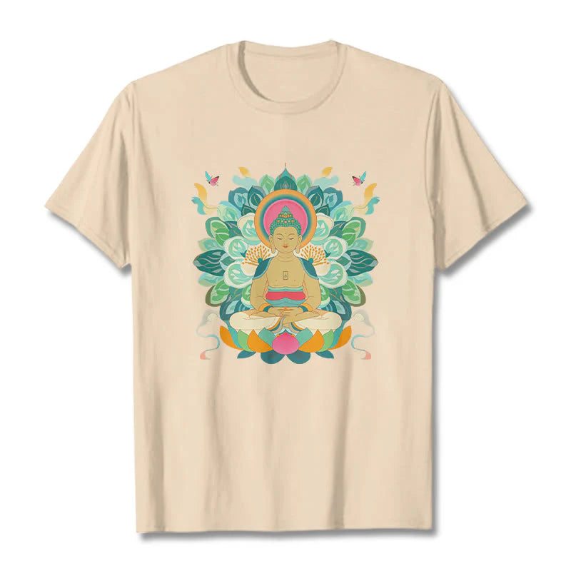 Buddha Stones Butterfly Lotus Buddha-Inspired Tee T-shirt