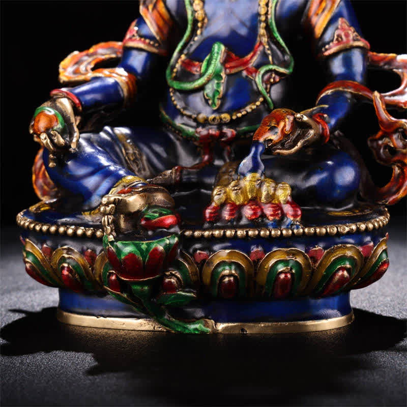 Buddha Stones Yellow Jambhala Bodhisattva Figurine Serenity Copper Statue Home Decoration