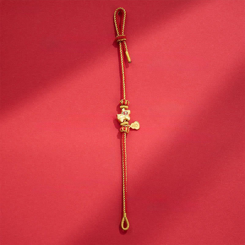 Buddha Stones Year Of The Horse Red String Copper Braided Luck Bracelet