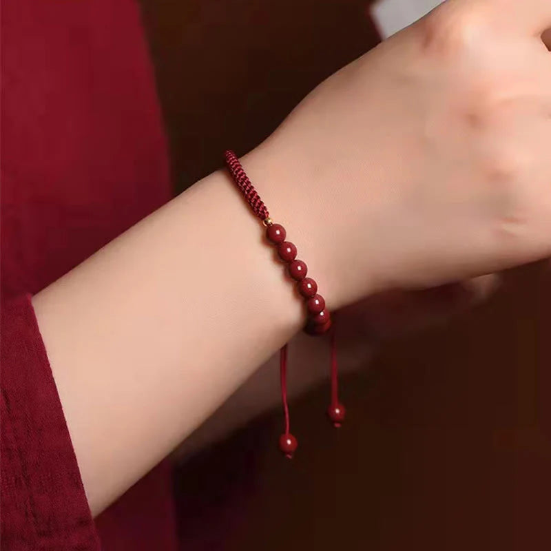 Buddha Stones Natural Cinnabar King Kong Knot Blessing String Bracelet (Extra 35% Off | USE CODE: FS35)