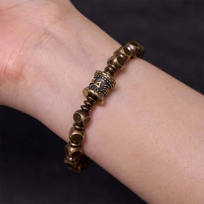 Buddha Stones Wishing You Balance and Strength Brass Amulet Bracelet Includes Gift Message Card