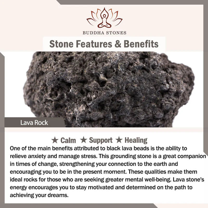 Buddha Stones Natural Lava Rock Om Mani Padme Hum Dorje Vajra Healing Bracelet