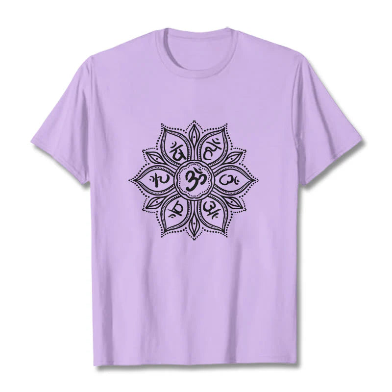 Buddha Stones Mandala Flower Om Mani Padme Hum Mantra Tee T-shirt