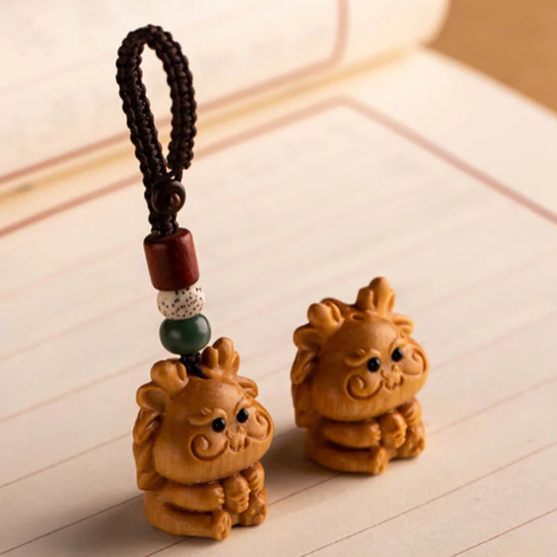 Buddha Stones Year Of The Horse Red Sandalwood Star Moon Bodhi Seed Blessing Key Chain