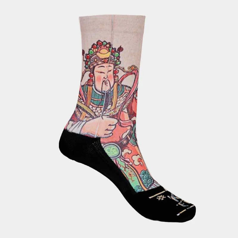 Buddha Stones Casual God Of Wealth Ruyi Handle Micro Crew Men Women Unisex Socks