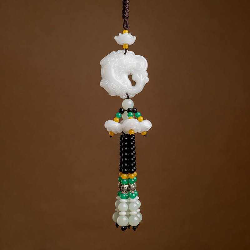 Buddha Stones FengShui Jade PiXiu Blessing Car Pendant Decoration