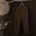 Buddha Stones Women's Commute Pure Color Corduroy Pants With Pockets