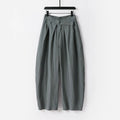 Buddha Stones Plain Straight Leg Zipper Design Men's Cotton Linen Pants With Pockets