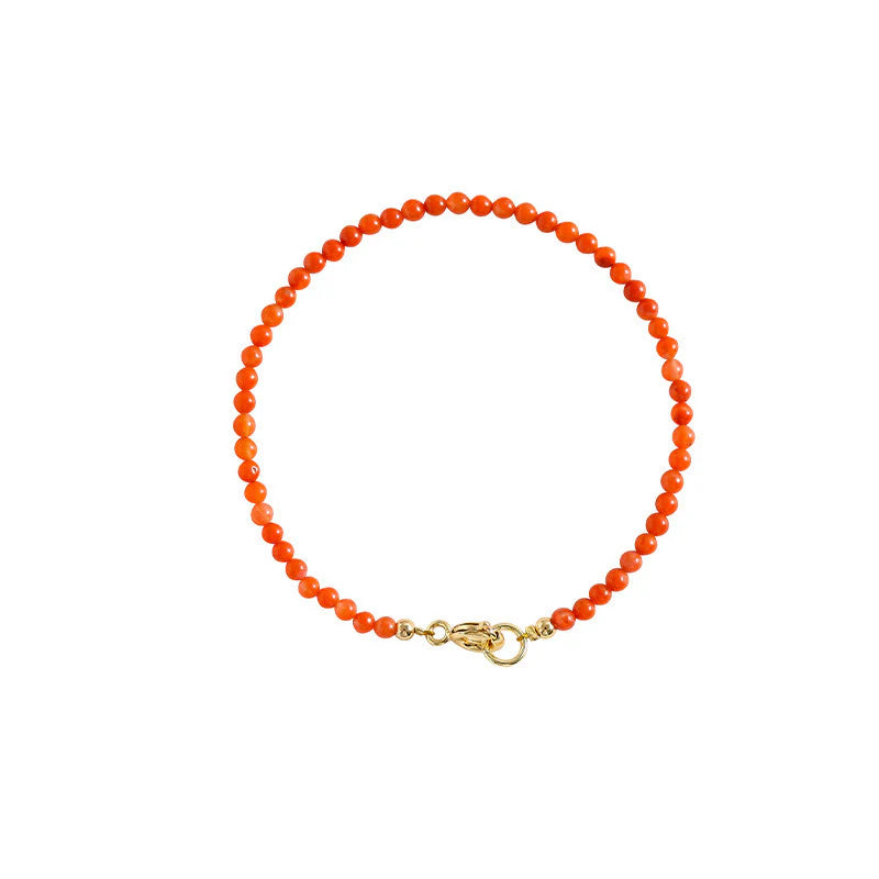Buddha Stones Natural Cherry Persimmon Red Agate Ultra-thin Beads Confidence Bracelet