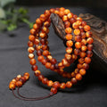 Buddha Stones 108 Tibetan Amber Round Beads Clear Anxiety Mala