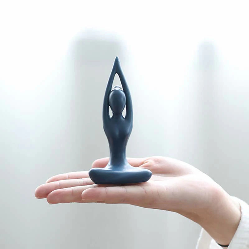 Abstract Yoga Meditation Exercise Ceramics Spiritual Figurine Sculpture Decoration