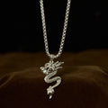 Buddha Stones Dragon Copper Balance Luck Necklace Pendant
