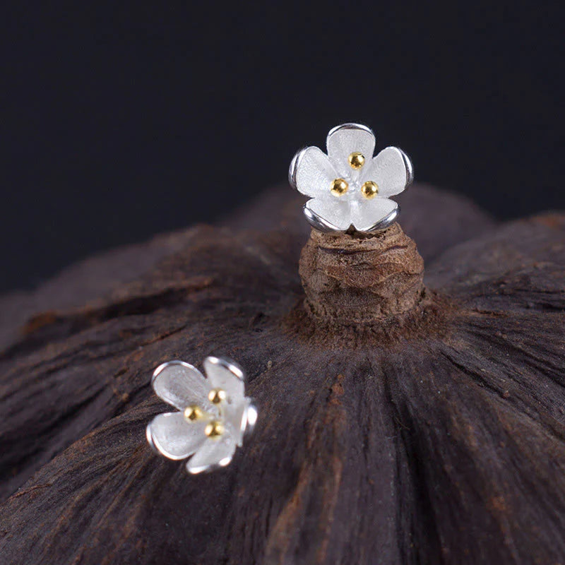 Buddha Stones 925 Sterling Silver Golden Stamens Balance Earrings