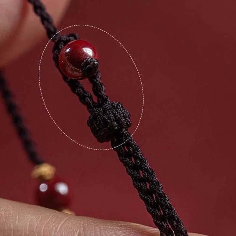Buddha Stones Cinnabar Bead Fu Character Charm Blessing Braided String Bracelet (Extra 30% Off | USE CODE: FS30)