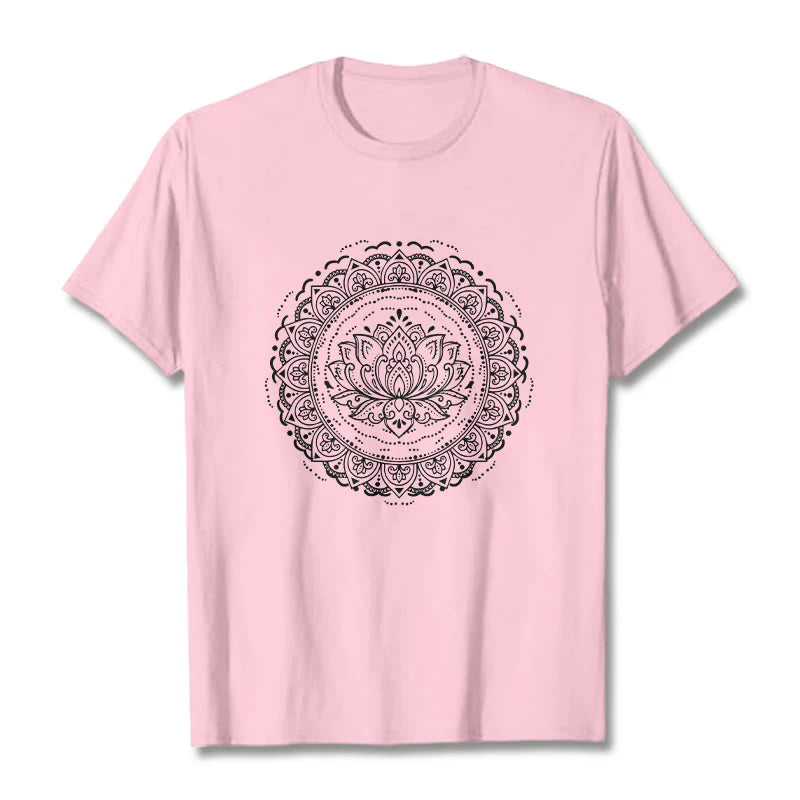 Buddha Stones Mandala Lotus Flower Pattern Tee T-shirt