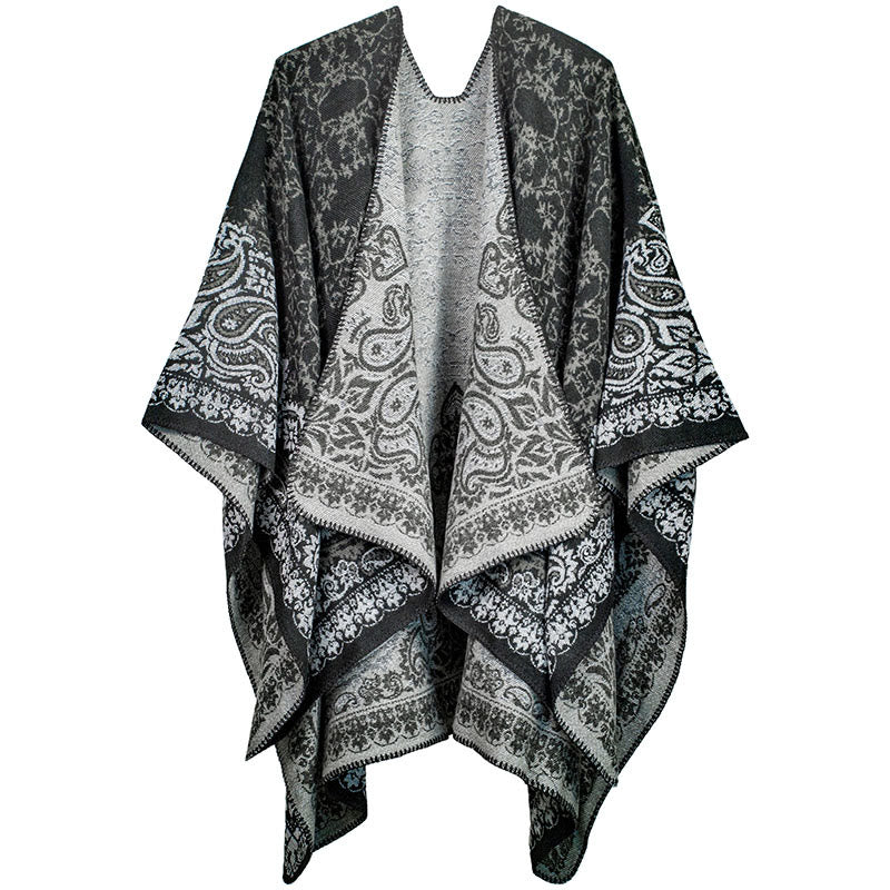Buddha Stones Tibetan Color Contrast Design Paisley Floral Pattern Cozy Scarf Unisex Shawl