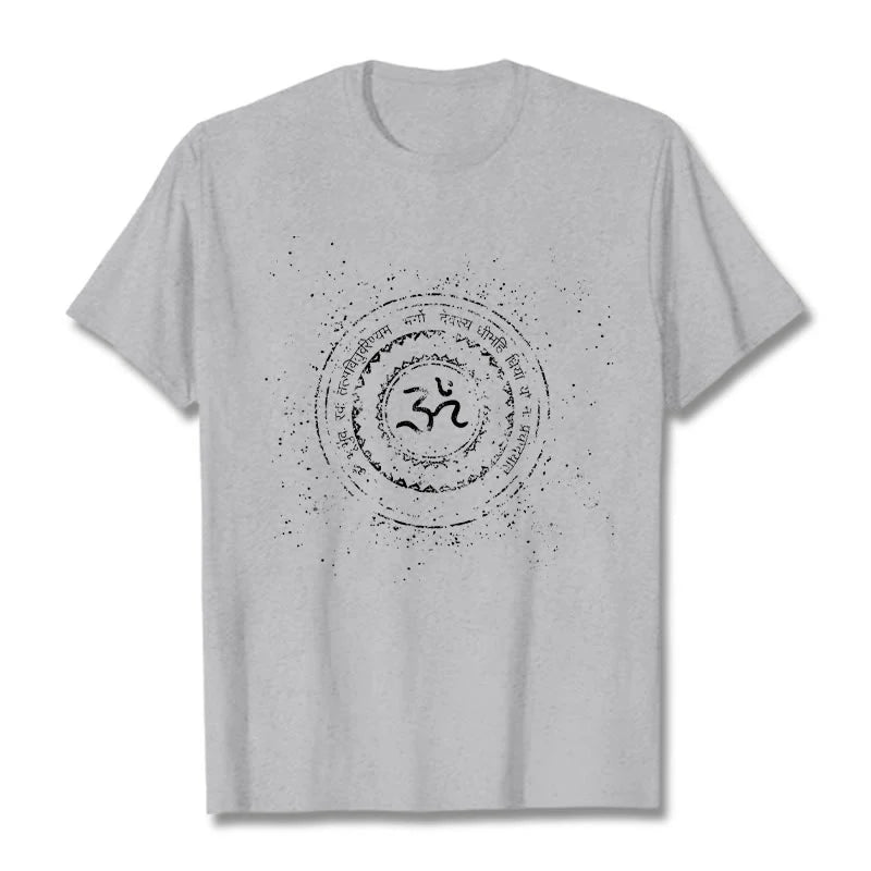 Buddha Stones Mandala Om Symbol Mantra Pattern Tee Cotton T-shirt