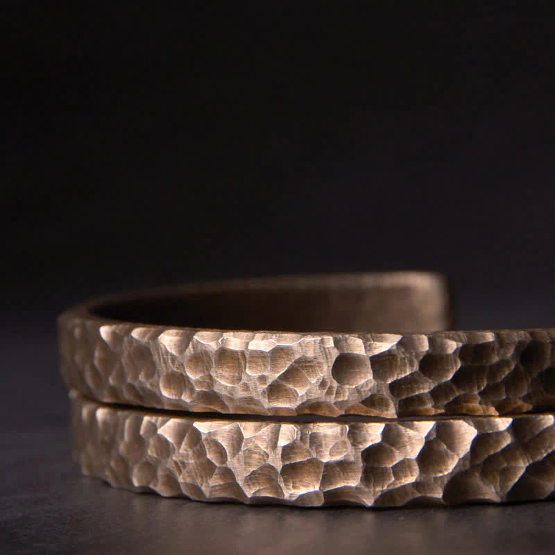 Buddha Stones Simple Design Copper Wealth Cuff Bracelet