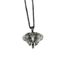 Buddha Stones Elephant Pewter Titanium Steel Strength Necklace Pendant