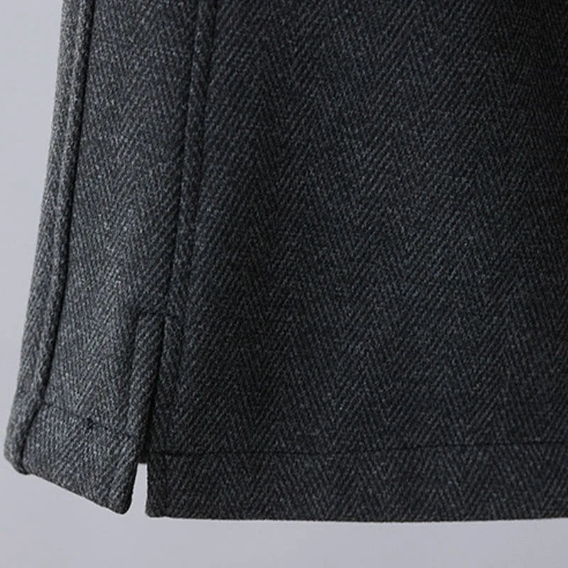 Buddha Stones Plain Color Blocking Cotton Thick Casual Women's Pants With Pockets