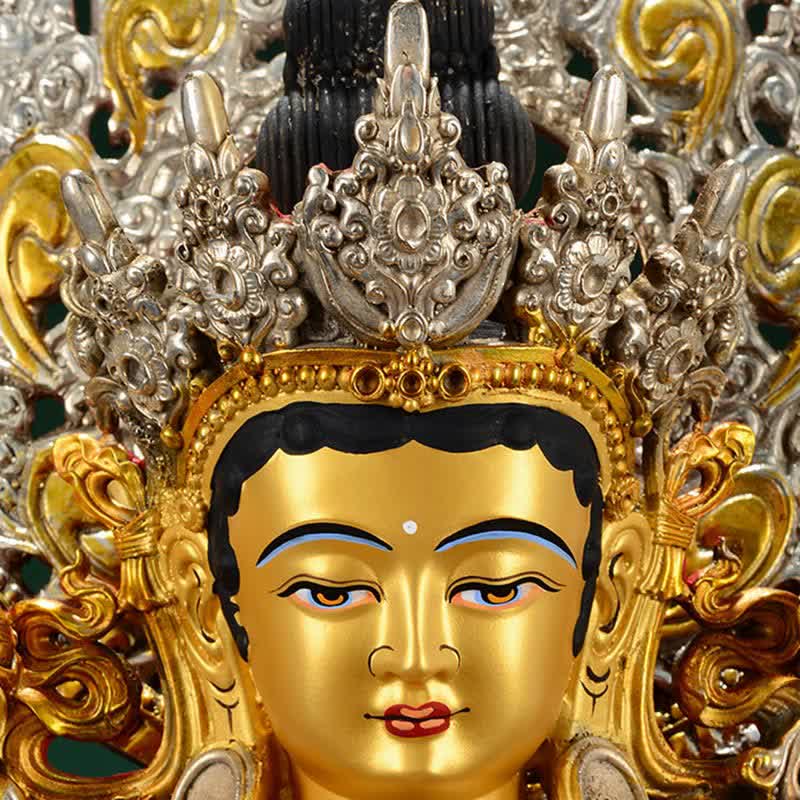 Buddha Stones Bodhisattva Green Tara Hope Copper Statue Decoration
