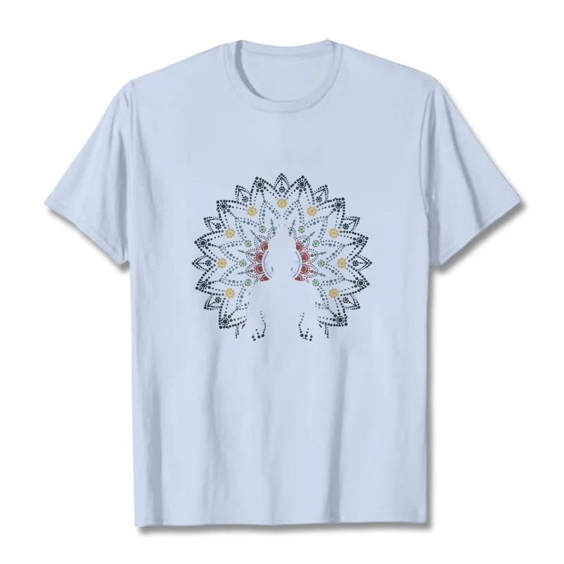 Buddha Stones Mandala Flower Seated Serene Buddha Pattern Tee T-shirt