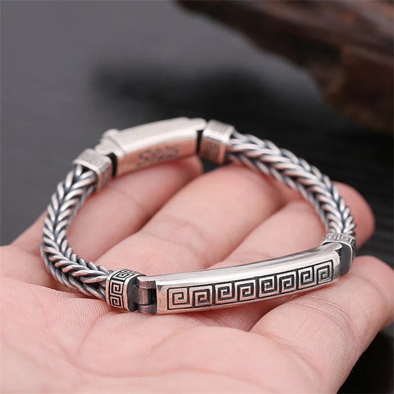 Buddha Stones Swastika Pattern Engraved Luck Bracelet