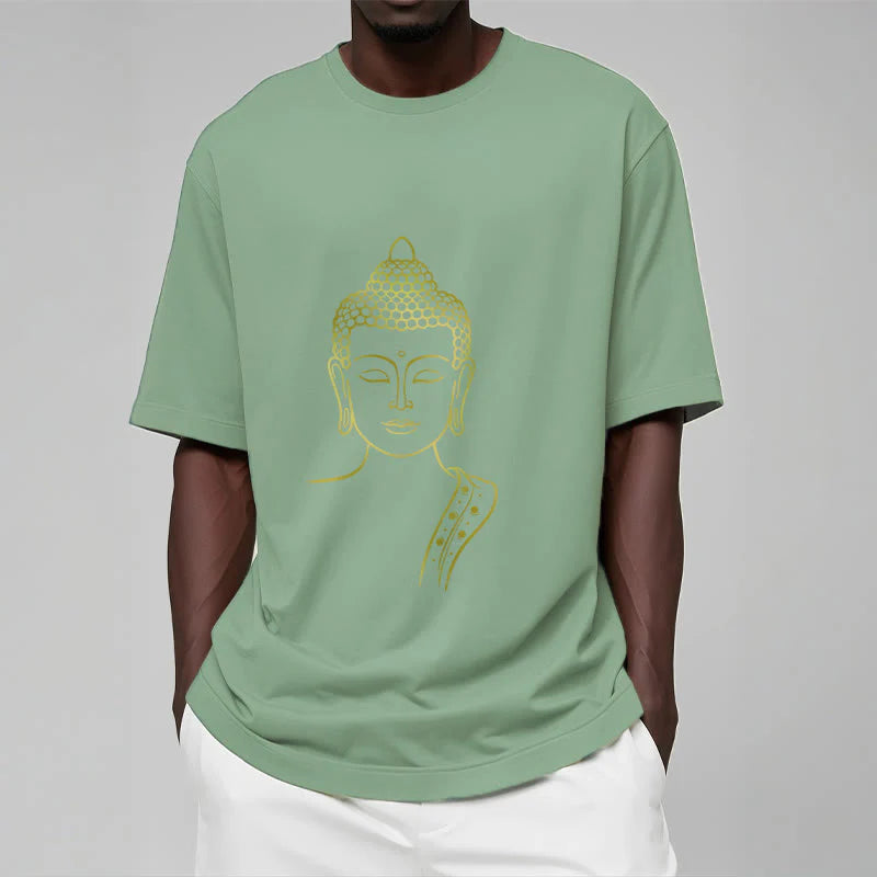 Buddha Stones Golden Buddha In Deep Meditation Tee T-shirt