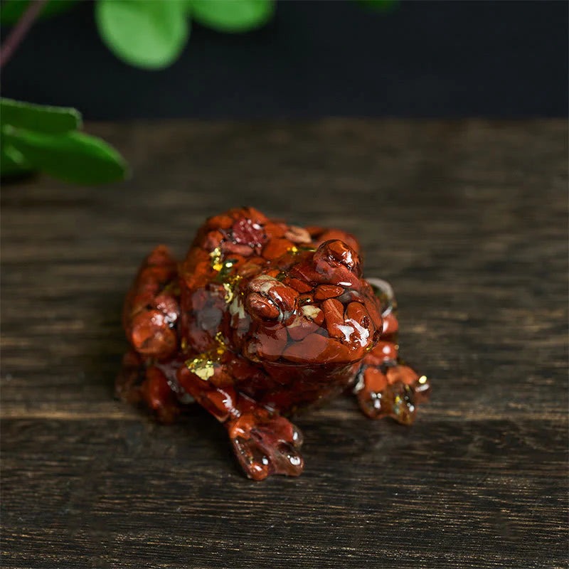 Buddha Stones Crystal Drip Resin Small Frog Passion Decoration Statue