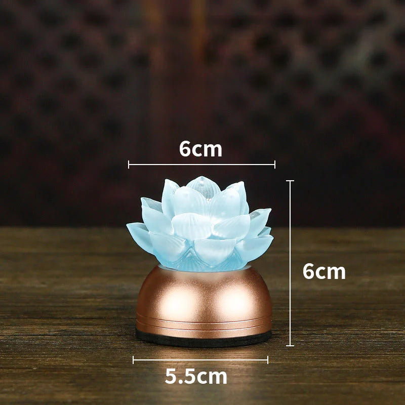 Buddha Stones Lotus Liuli Glass Copper New Begining Home Decoration