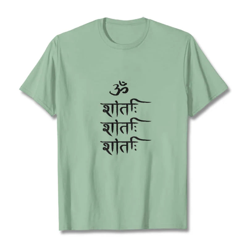 Buddha Stones OM MANTRA Sanskrit Pattern Tee T-shirt