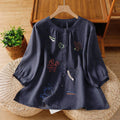 Buddha Stones Coral Gourd Pattern Crew Neck Half Sleeve Women's Polyester Shirt