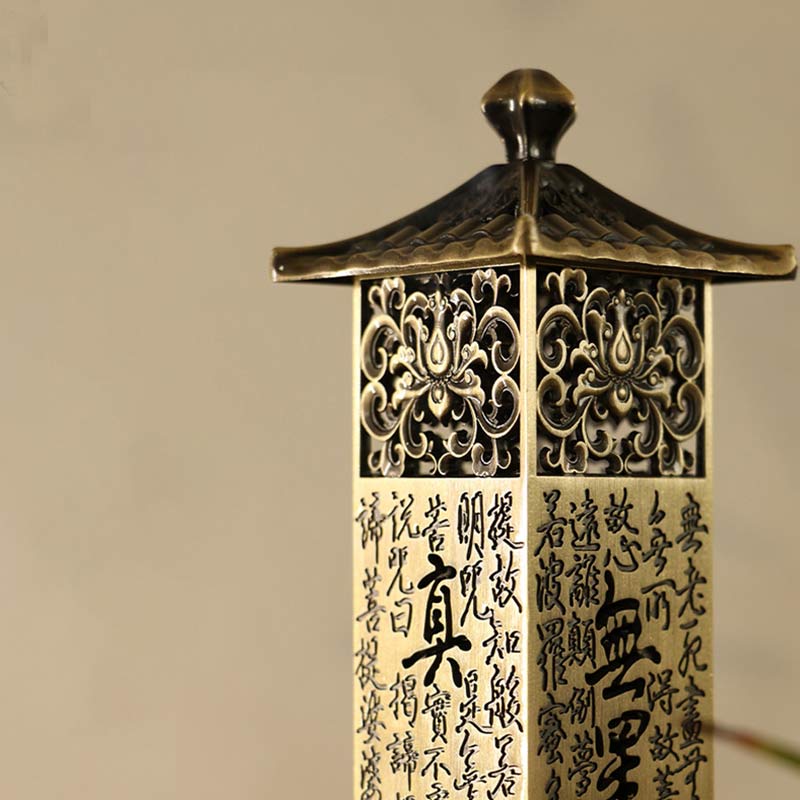 Buddha Stones Heart Sutra Alloy Incense Holder Healing Home Decoration Incense Burner