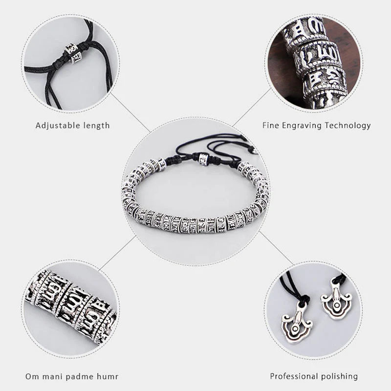 Buddha Stones Handmade Tibetan Mantra Purity Bracelet