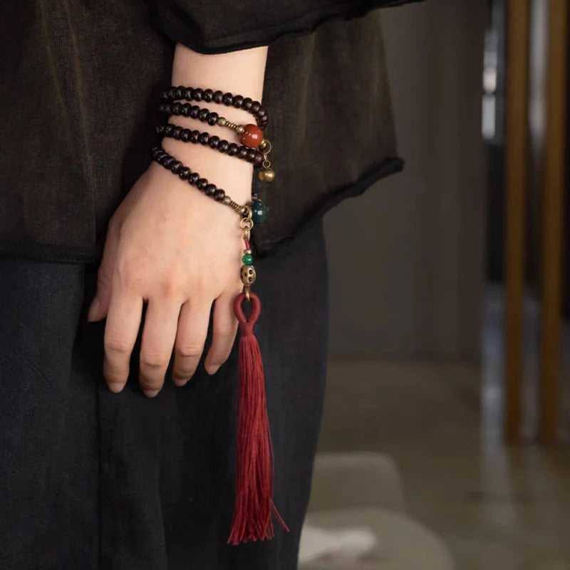 Buddha Stones 108 Mala Beads Natural Tibet Purple Bodhi Seed Auspiciousness Bracelet (Extra 30% Off | USE CODE: FS30)