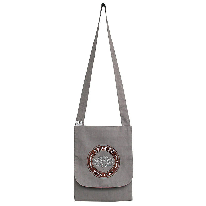 Lotus Embroidered Spiritual Mind Practice Cotton Shoulder Bag Crossbody Bag (Extra 30% Off | USE CODE: FS30)