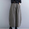Buddha Stones Casual 7-8 Length Corduroy Stripes Women's Polyester Wide Leg Pants With Pockets