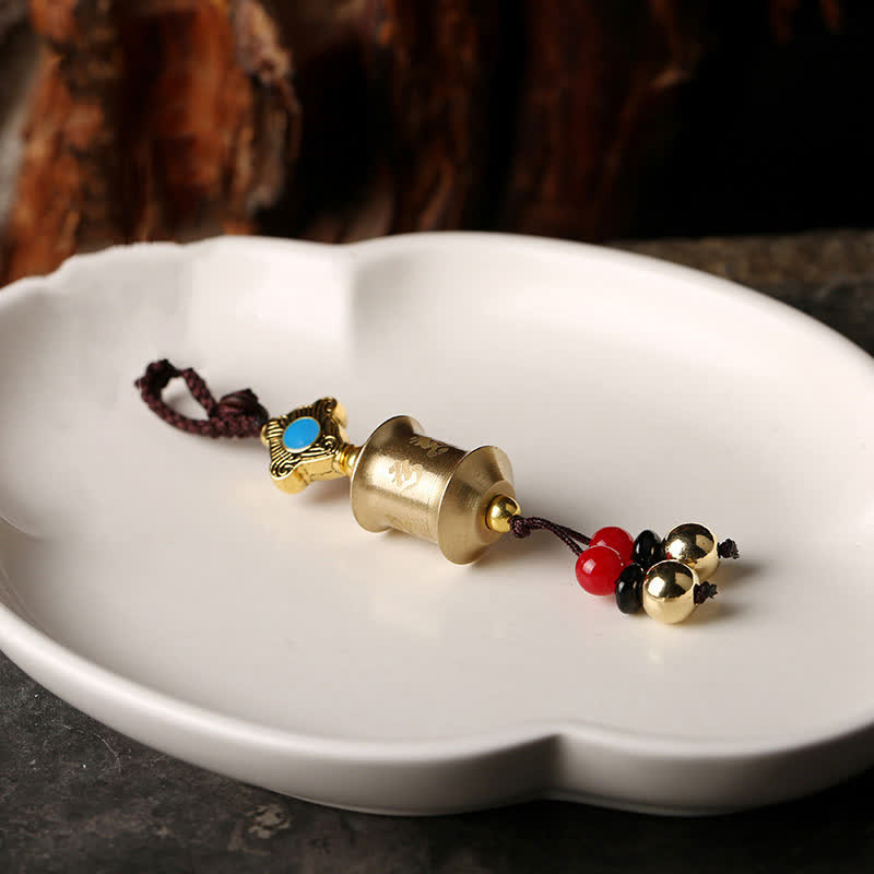 Buddha Stones Feng Shui Yin Yang Bagua Wenchang Pen Pagoda Prayer Wheel Keychain